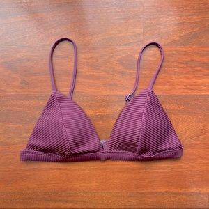 Hollister Burgundy Ribbed Bikini Top